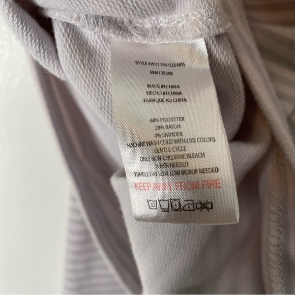 Rae Dunn Adventure Awaits Striped Grey White Hoodie - Picture 6 of 6